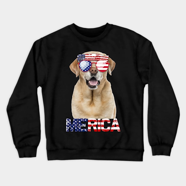 Merica Labrador Dog American Flag 4Th Of July Crewneck Sweatshirt by jrgenbode